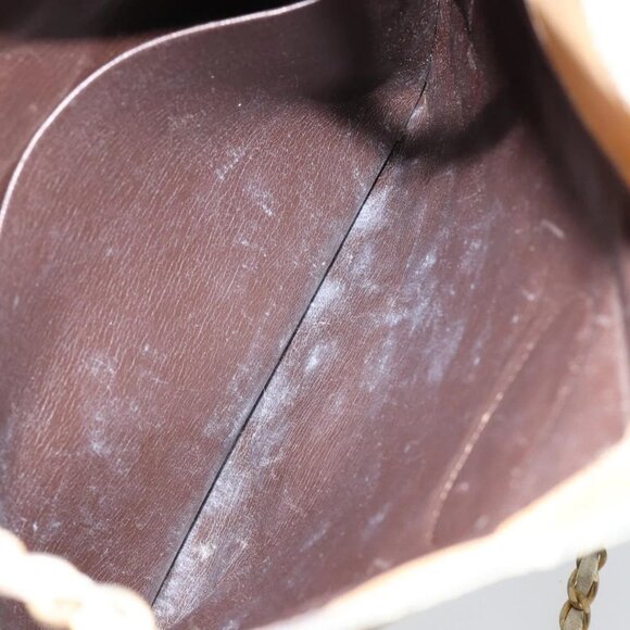 CHANEL Chain Tote Bag Lamb Skin Beige Gold CC Auth gh972 - Picture 13 of 16